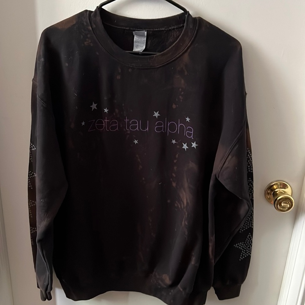 Zeta tau Alpha bleach tie dye crewneck